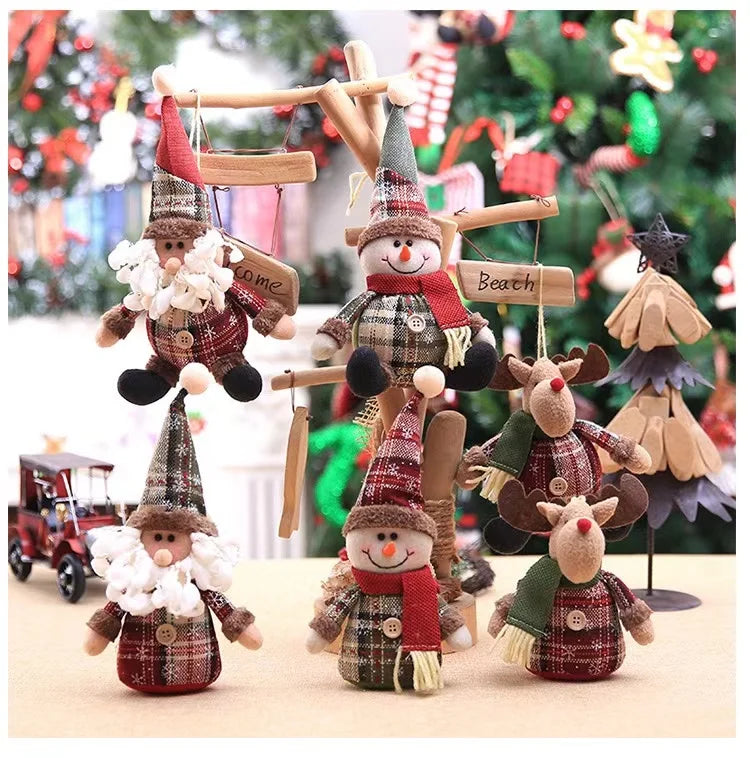 Big Santa Claus Snowman Doll Plush Ornaments
